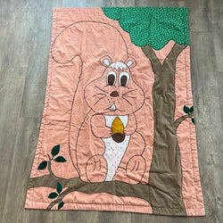 Appliquéd Squirrel Blanket