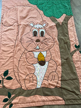 Appliquéd Squirrel Blanket